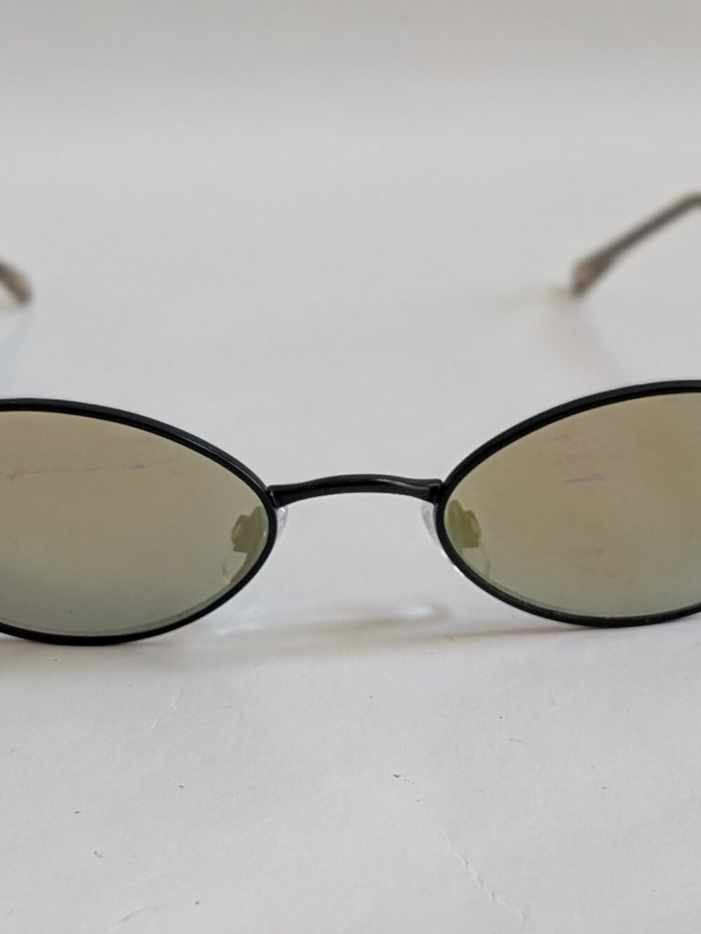 NWT Vintage 90's Oval Metal Designer Sport Sunglasses (M. Black)